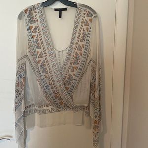 BCBGMaxazaria flowly top with Aztec printing